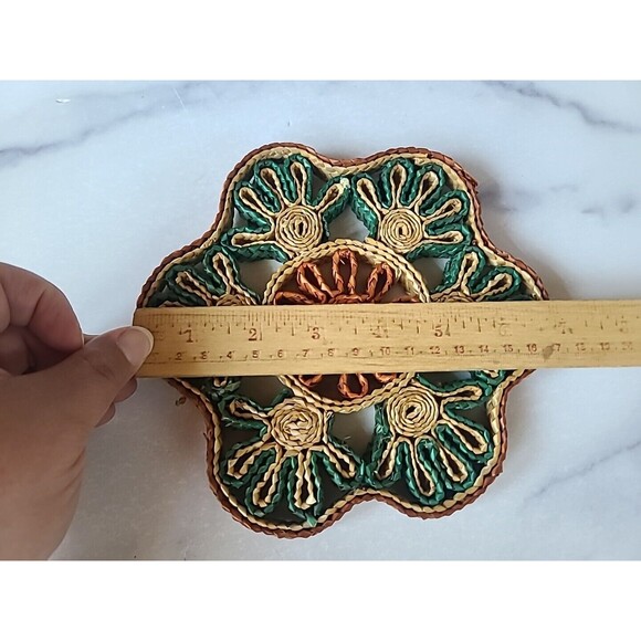Vintage Woven Floral Trivet - Picture 7 of 10